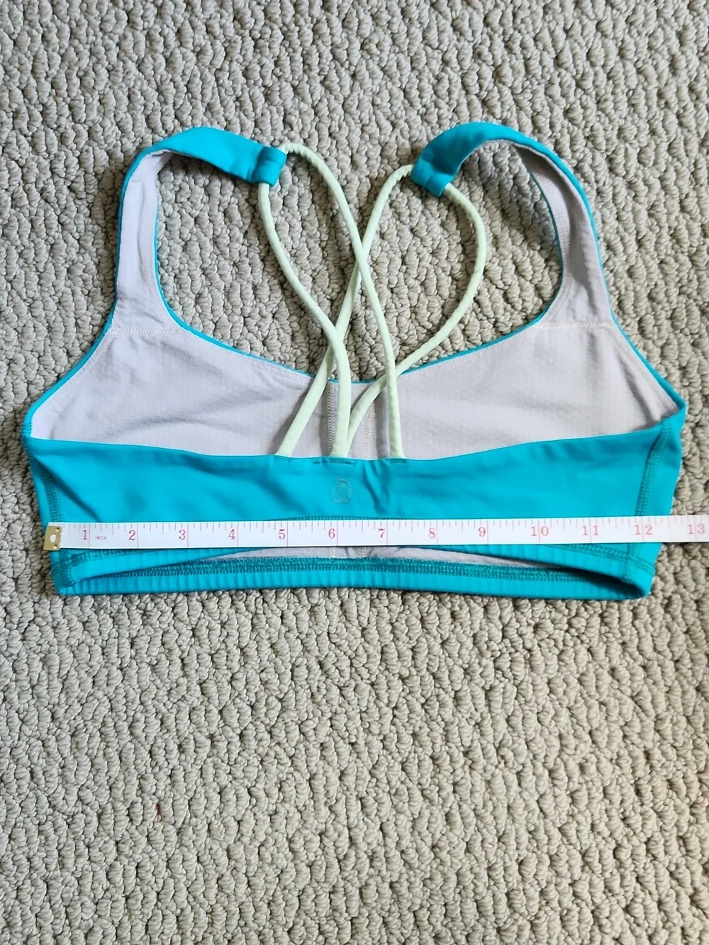 Lululemon Free To Be Bra 6 Blue Tropics Clear Mint - Picture 3 of 3
